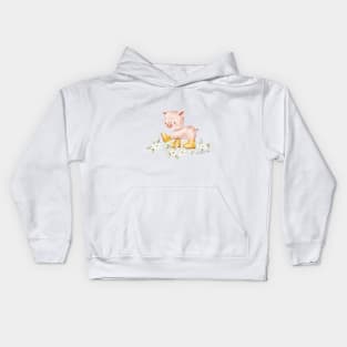 Pig in puddle Kids Hoodie